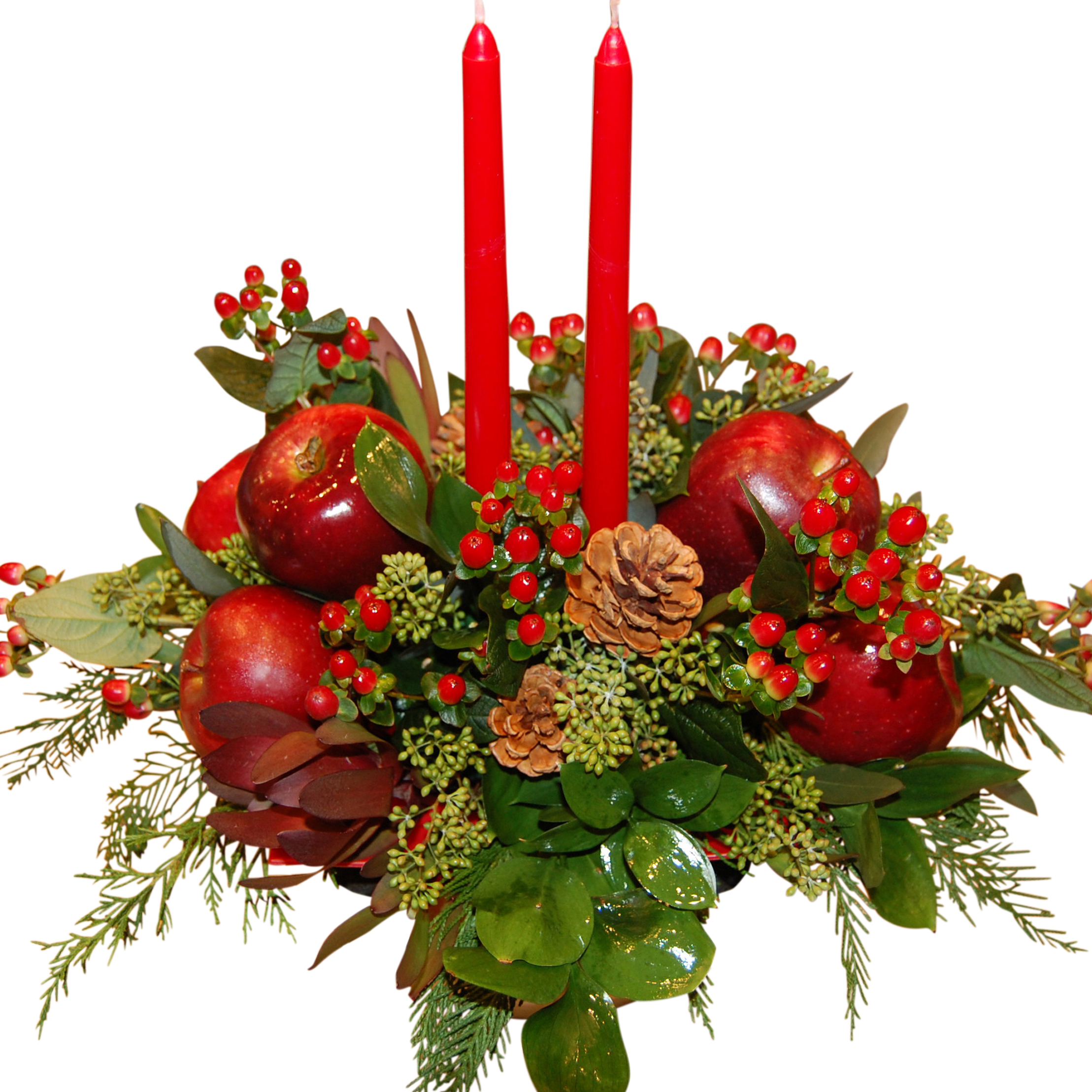 Centerpiece with Apples :: The Flower Shop